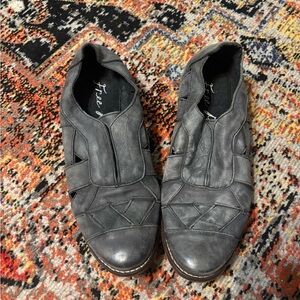 Free people leather weave loafers size 38